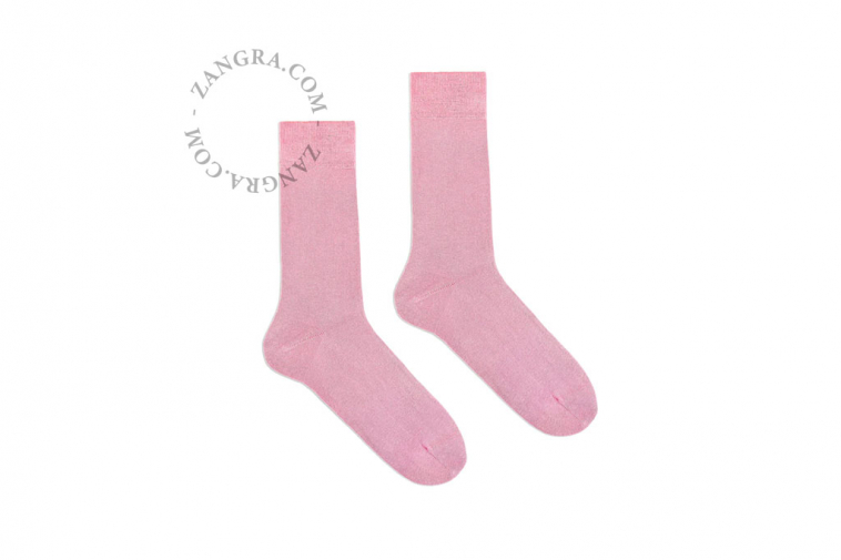 chaussettes roses en coton bio