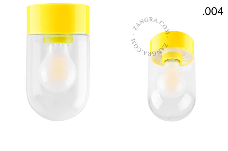 Yellow porcelain lamp.