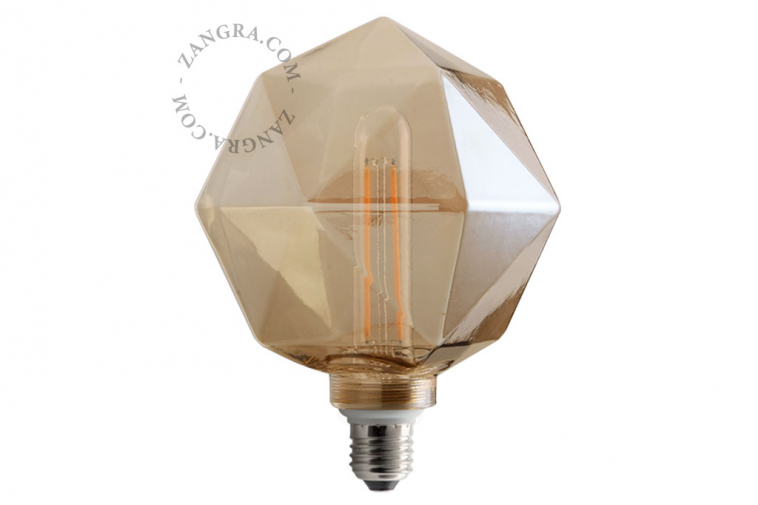 Quartz-shaped smoked light bulb