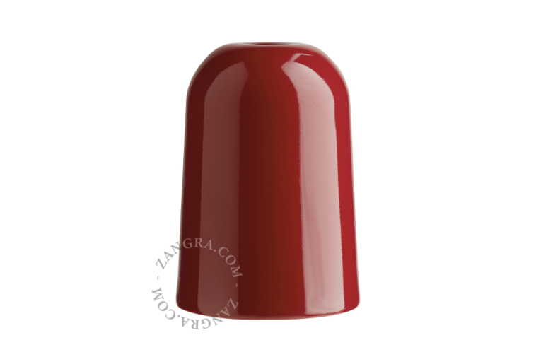 Lampholder in burgundy porcelain.