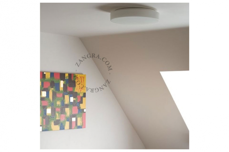 Lampe circulaire en verre Ø 42cm pour salle de bain.