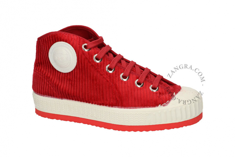 Retro red corduroy sneakers