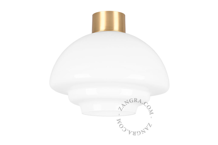 brass and glass Art Deco ceiling light Dores