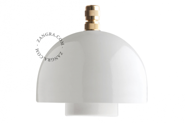 White porcelain replacement lamp holder for pendant light.