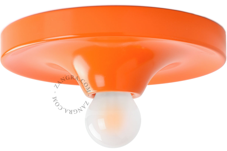 Rund orange lampe.