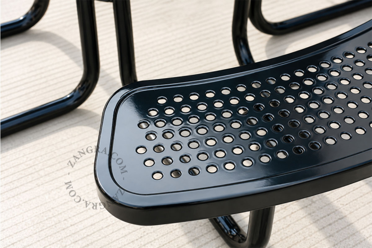Steel garden table.