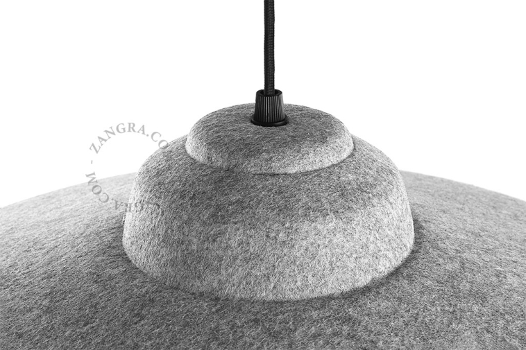 Acoustic pendant light in felt.