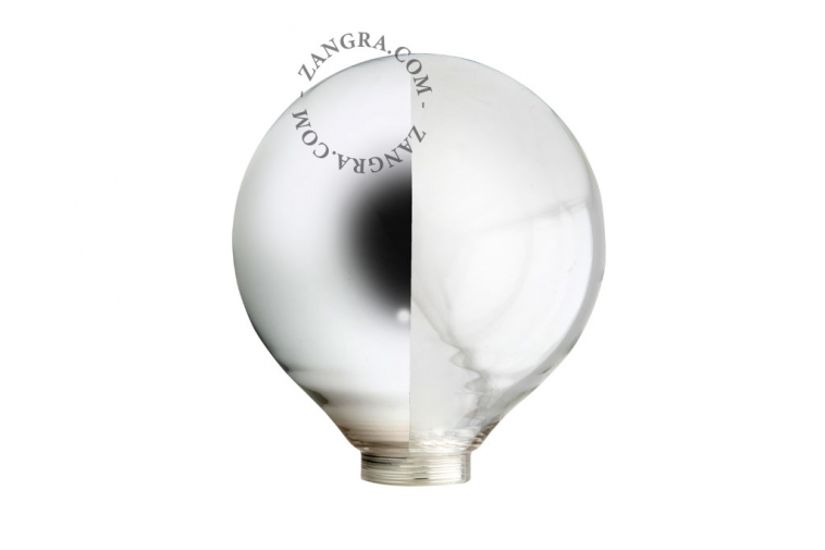 Glass globe with silver side reflector
