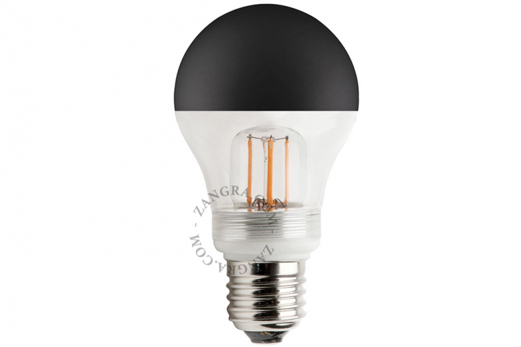 Light bulb with black crown