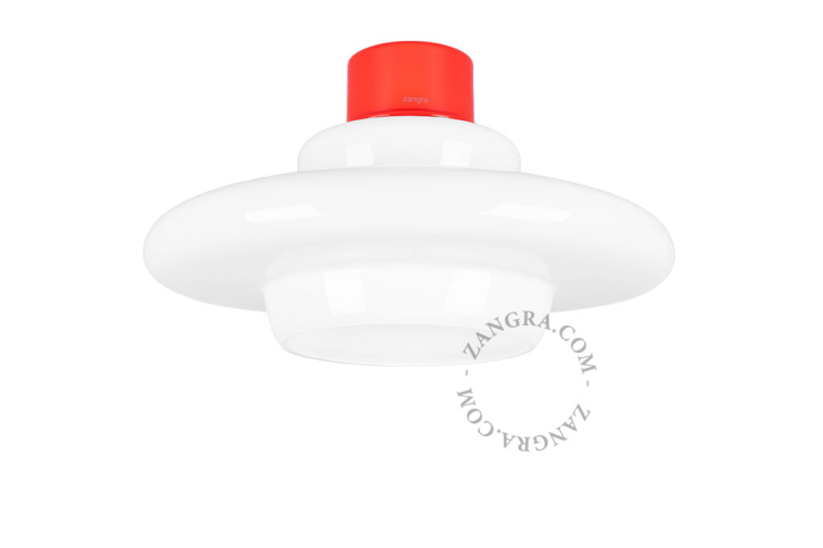 red ceiling light with Art Deco lampshade Dores