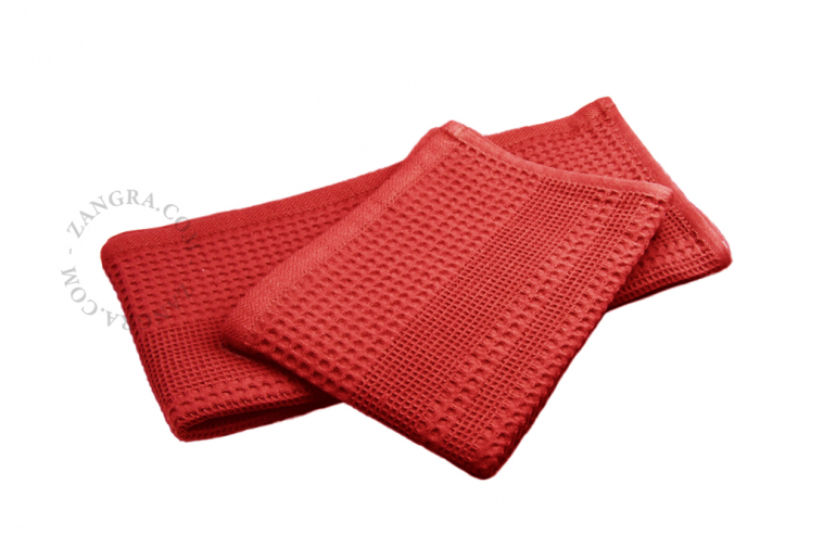 Red honeycomb towel