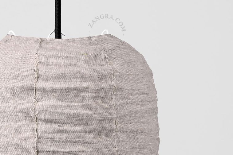 Linen and cotton lampshade for pendant light.