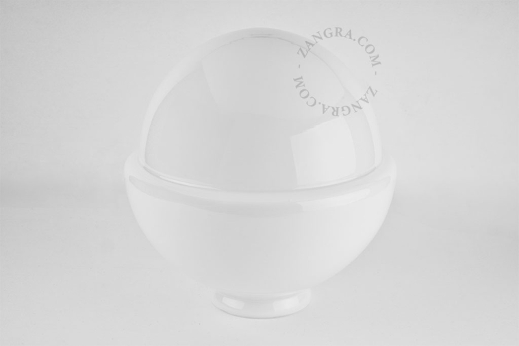 Opal glass globe for light fixtures.