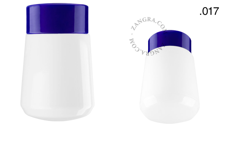 Blauwe, porseleinen lamp.