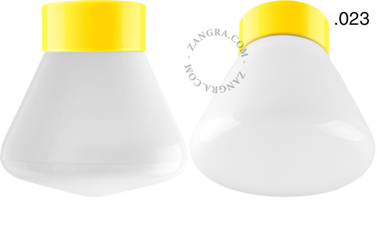 Yellow porcelain lamp.