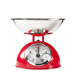 Retro kitchen scale - red