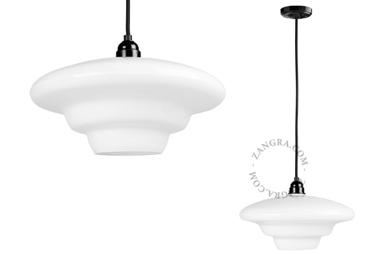 Suspension Art Déco en verre.