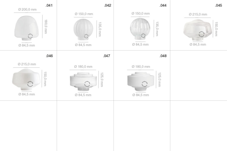 Abajur de vidro transparente de reposição.