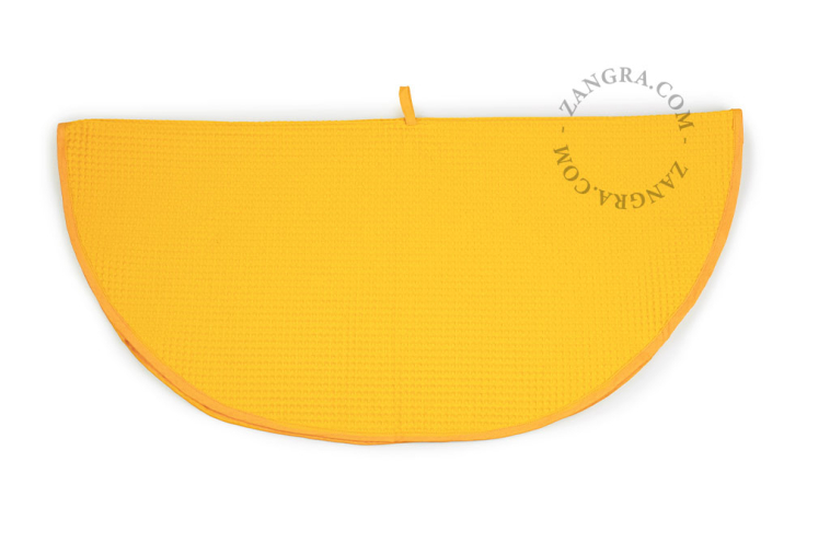 Retro okrągła ściereczka kuchenna o strukturze plastra miodu.