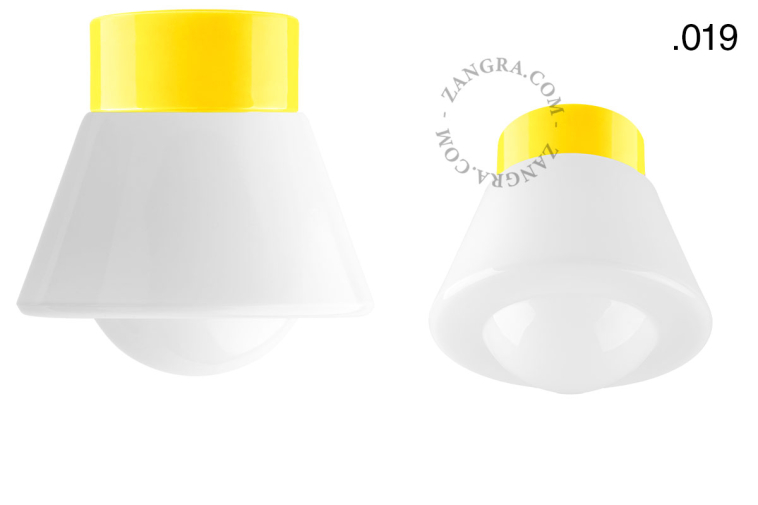 Yellow porcelain lamp.