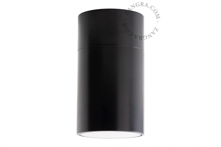black ceiling spotlight for bathroom or outdoor use