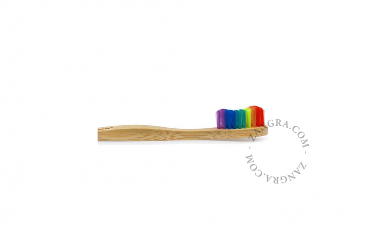 Brosses à dents colorées en bambou