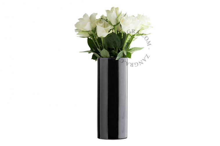 black porcelain vase