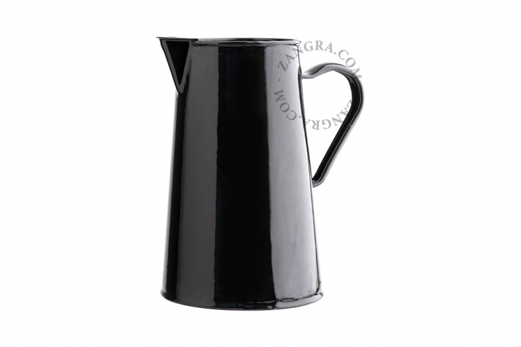 black enamel jug