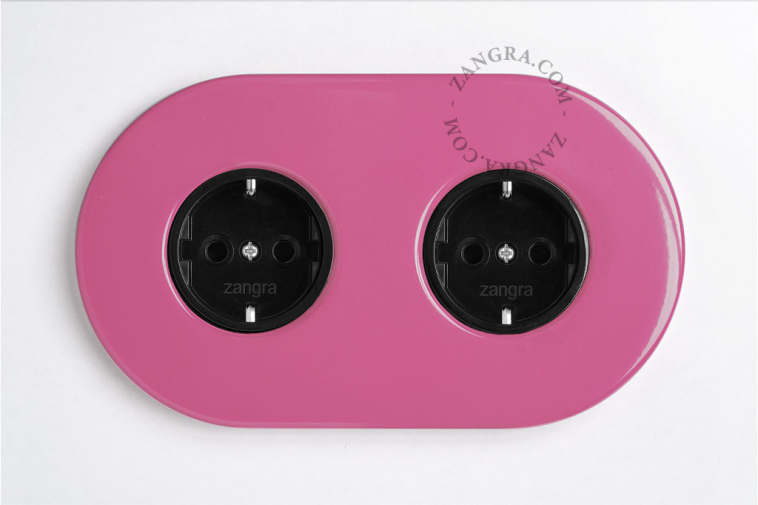pink double flush mount socket