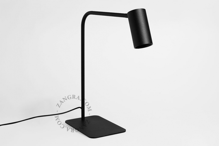 black table lamp with a flexible head