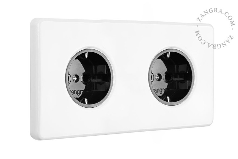 double flush mount white porcelain outlet