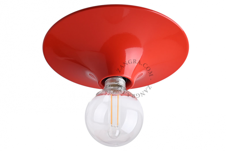Round red wall or ceiling light.