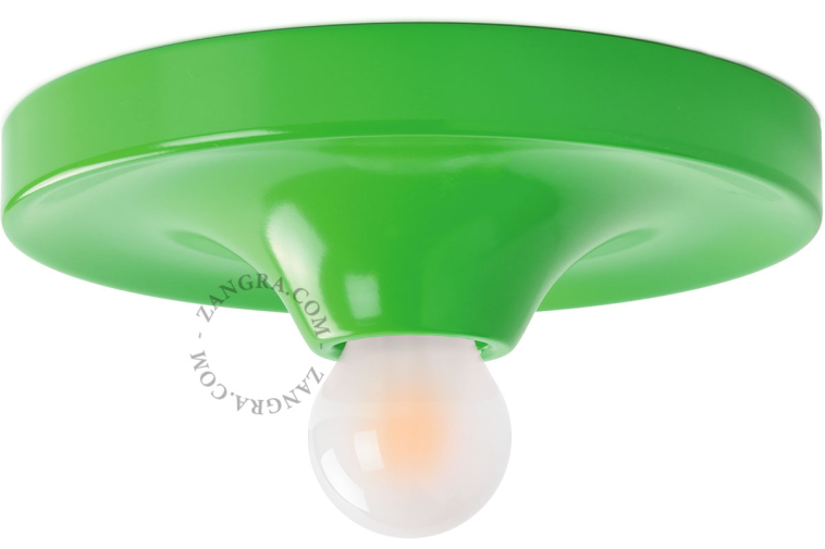 Rund grøn lampe.