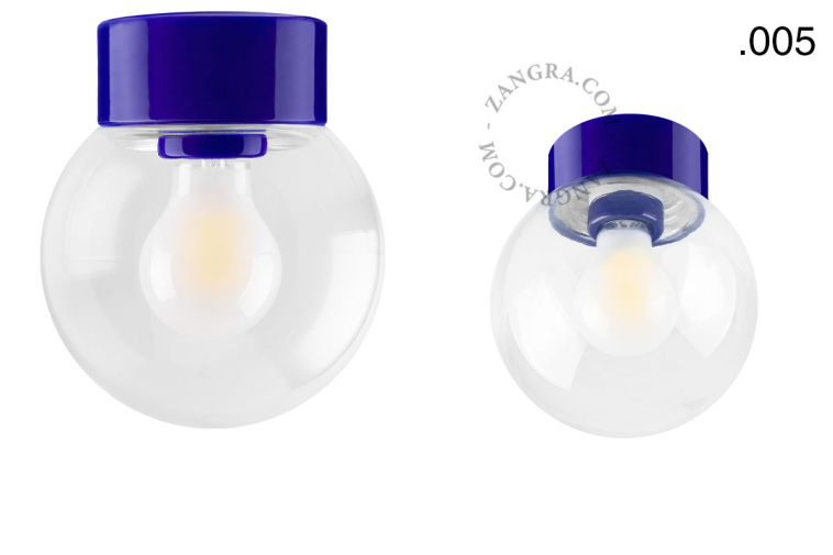 Blauwe, porseleinen lamp.