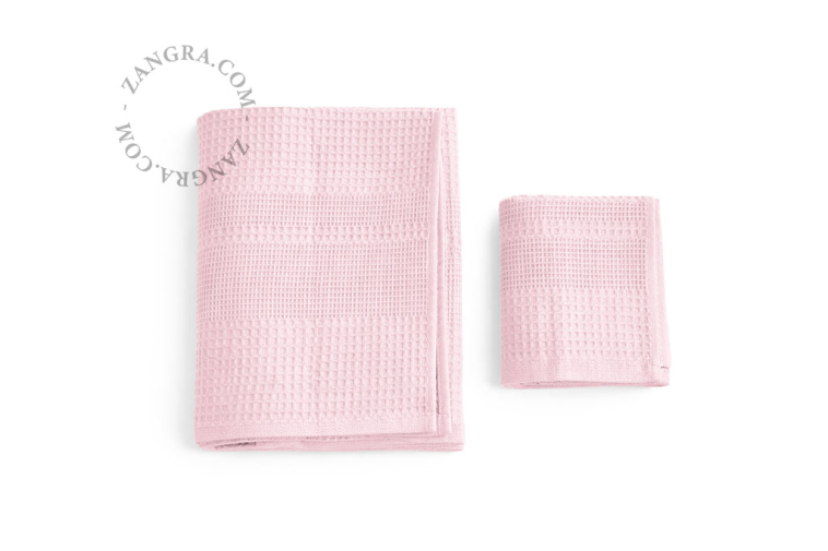 Våffelväv badhandduk – rosa.