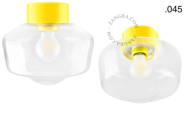 Yellow porcelain lamp.