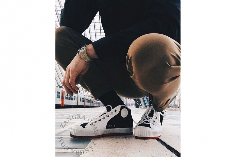 Retro black and white sneakers