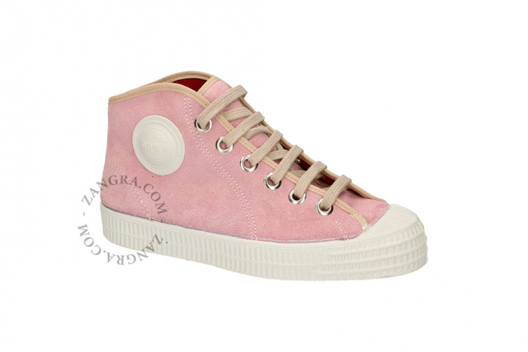 Retro pink suede sneakers