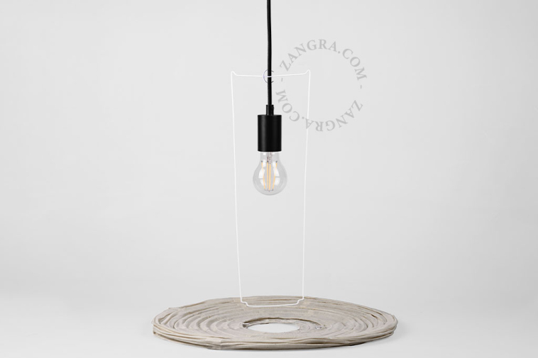Linen and cotton lampshade for pendant light.