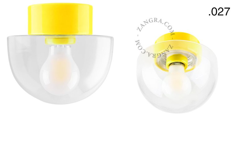 Yellow porcelain lamp.