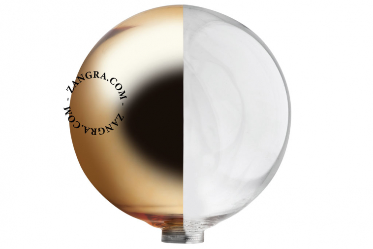 Glass globe with golden side reflector