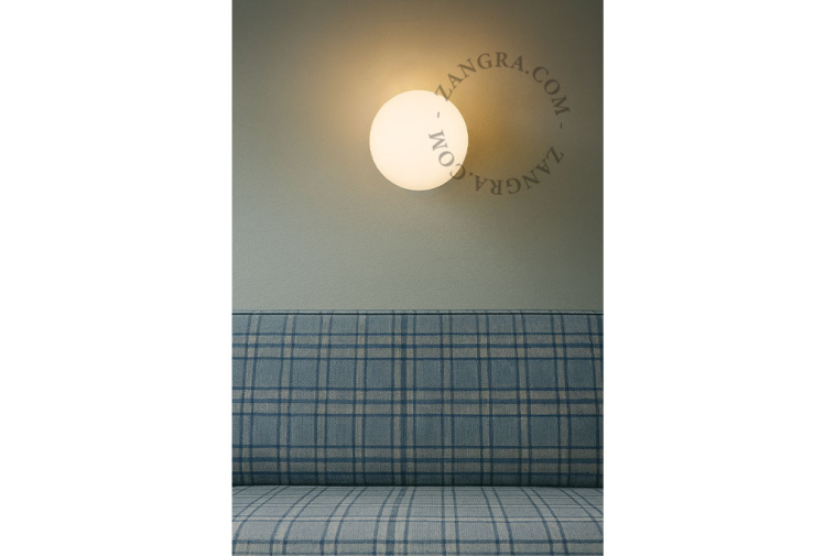 Blue wall or ceiling light.