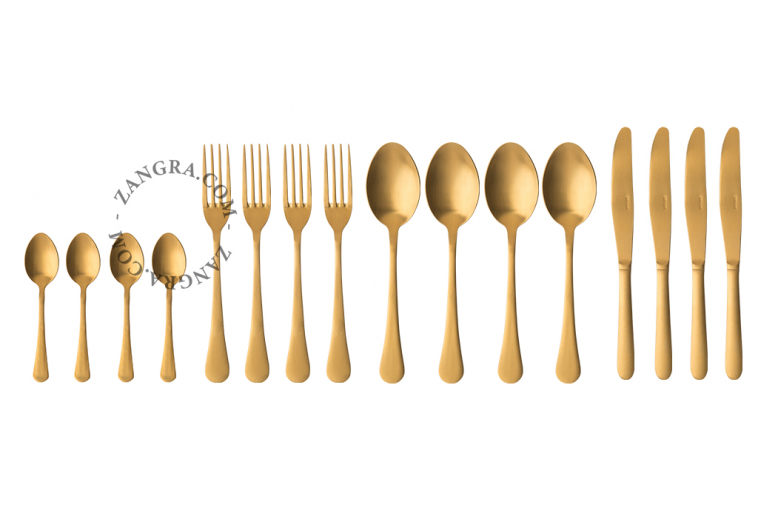 gold-coloured cutlery