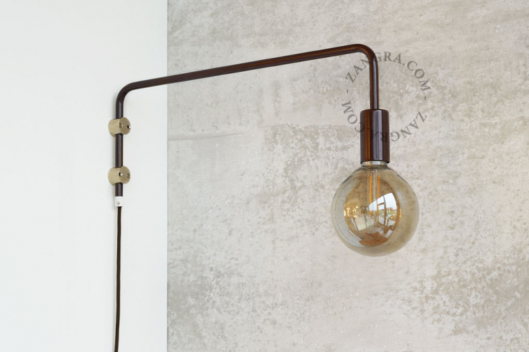 Choose Brown For A Retro Look, Swivel Arm Wall Lamps