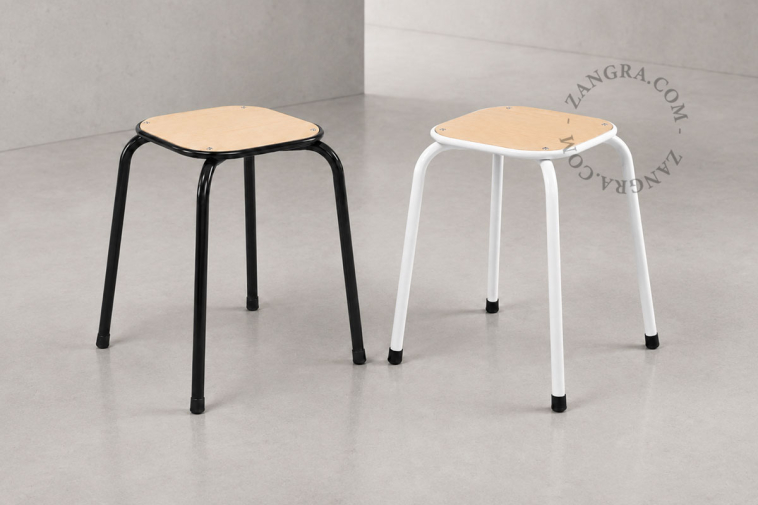 White school stool.