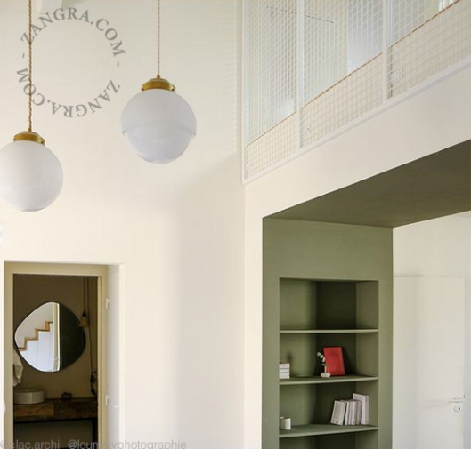 Schoolhouse brass pendant light.