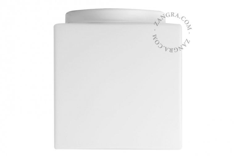 Lampe cubique en verre Ø 18,4 cm pour salle de bain ou extérieur.