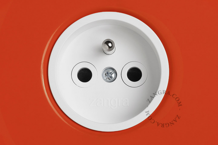 red simple flush mount socket