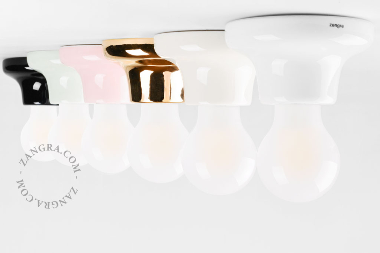 Ivory porcelain light fixture.