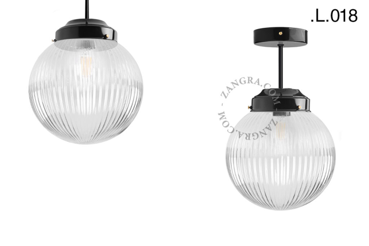 black retro pendant light schoolhouse style with glass shade